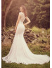 Ivory Sequined Lace Illusion Back Wedding Dress